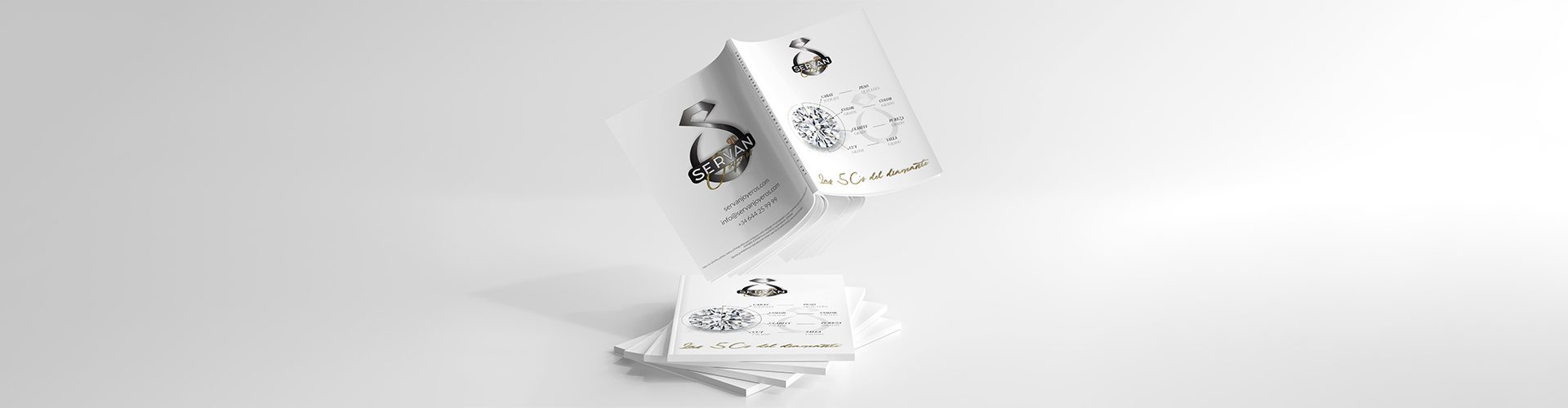 Servan Joyeros - GUÍA DEL DIAMANTE Servan Joyeros - MOCKUP CATALOGO DIAMANTE